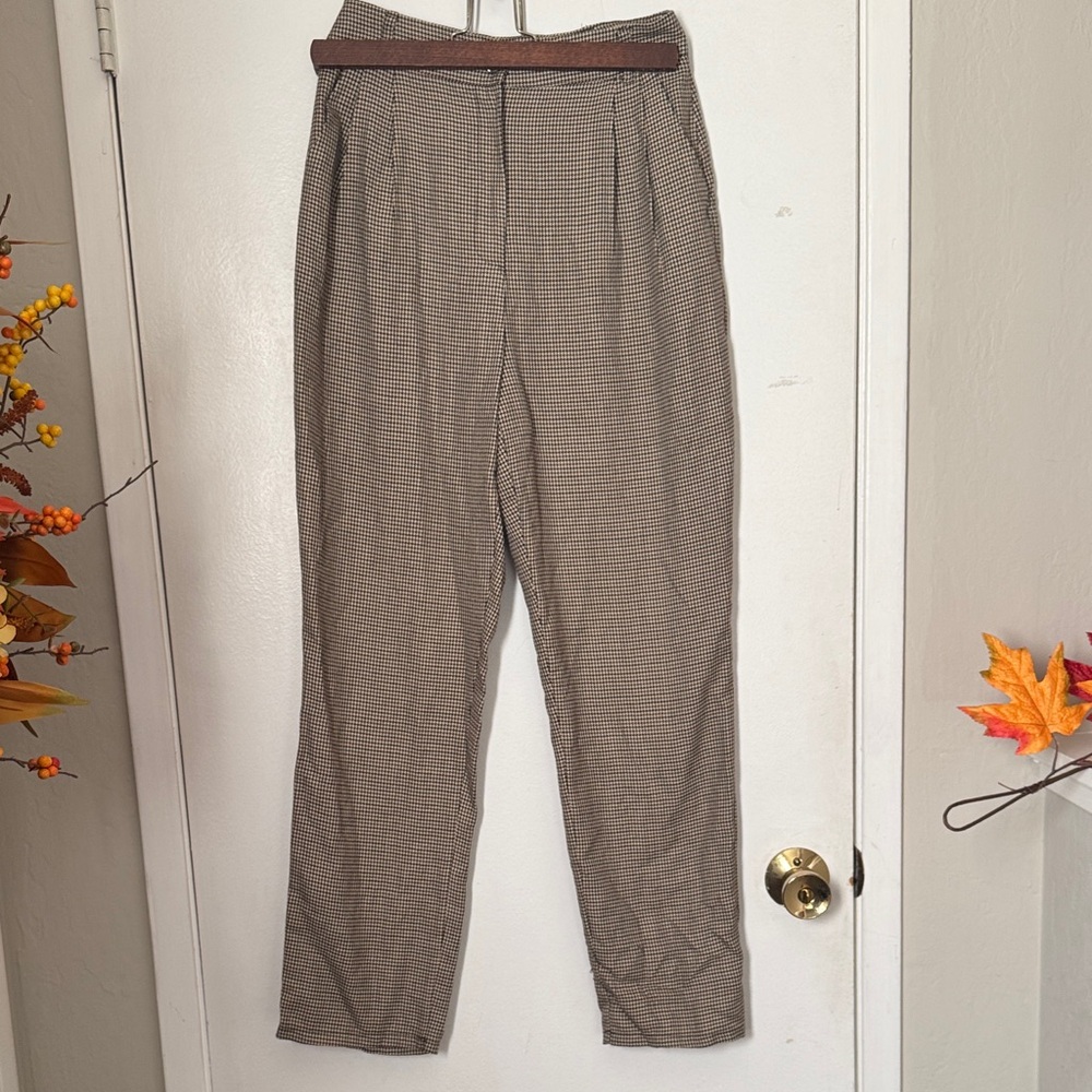 Nasty Gal Mini Houndstooth Tapered Pants